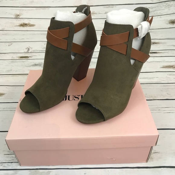🌟1 Day Sale🌟 Olive Peep Toe High Heel Bootie - Picture 6 of 9